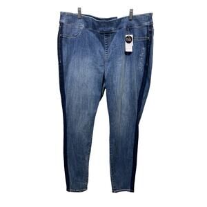 Lane Bryant Jeans Wmns Sz 20 High Rise Stretch Denim Jegging Tuxedo Stripe NEW
